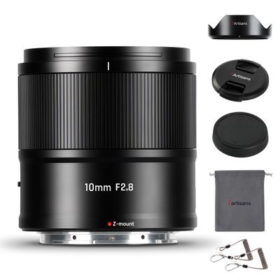 7artisans AutoFocus 10mm F2.8 APS-C Wide-Angle Lens F2.8 Large Aperture Support Automatic/Manual Aperture and Face/Eye Recognition, Compatible for Nikon Z Mount Z50/Z30