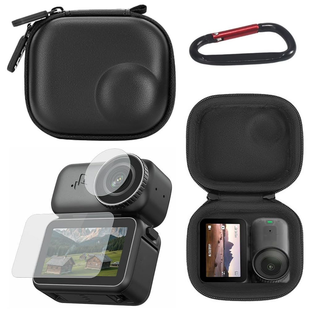 XYYORITRIX Camera Bag Accessory Kit Compatible with DJI Osmo NanoLeather Storage Case + Screen Glass Film + Lens Protective Film Waterproof Scratch-Resistant Drop-Proof Full Protection