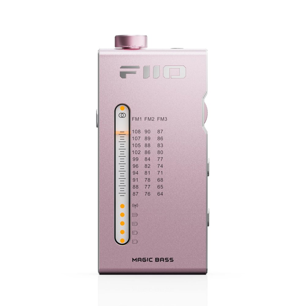 FiiO RR11 Portable HiFi FM Stereo Radio Receiver with Analog PVR Tuning, BASS+3D Sound Effects, 64MHz-108MHz (Pink)