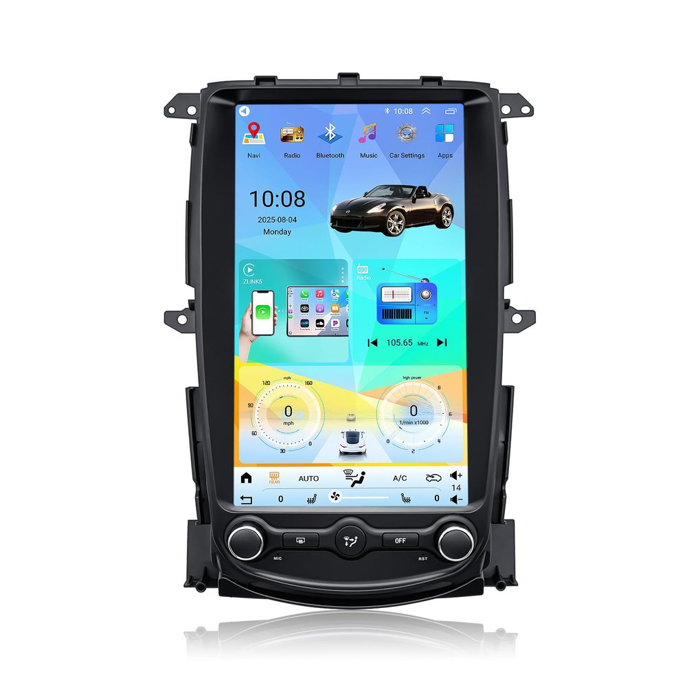 13.8" Carplay Screen for Nissan 370Z 2008-2019 Years with Wireless Carplay Android Auto, 8core CPU Car Stereo Bluetooth Navigation Media Player GPS WiFi (2GB+32GB)