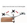 UHRLGHS OA-10S 10-27" Double Arm Dual Screen Desktop Mount Monitor Table Stand +Laptop Desk Mount Stand Monitor Tray view 2