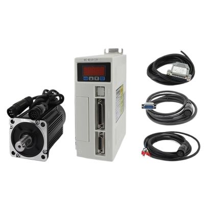 1pcs AC Servo Motor 90ST-M02430 AASD-15A 220V 3000RPM 2.4 N.M. 0.75KW Single-Phase ac Drive Permanent Magnet Matched Driver(White Without Brake)