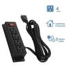 2Pack Wall Mount Power Outlet Strip, 4 Outlet Mountable Power Strip with Switch, Under Desk Power Strip Connect with 10ft Cord Mount Under Desk, Workbench, Nightstand, Dresser, Table.(Black) view 2