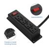 2Pack Wall Mount Power Outlet Strip, 4 Outlet Mountable Power Strip with Switch, Under Desk Power Strip Connect with 10ft Cord Mount Under Desk, Workbench, Nightstand, Dresser, Table.(Black) view 4