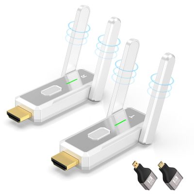 Wireless HDMI Transmitter and Receiver, 495FT/150M, 4k Decode 1080p Output, Plug & Play Portable 2.4g/5g Dual Antenna, for Streaming Video and Audio to Monitor from Laptop/Pc/Tv Box/Projector
