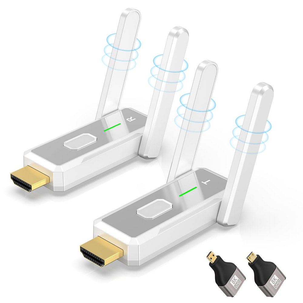 Wireless HDMI Transmitter and Receiver, 495FT/150M, 4k Decode 1080p Output, Plug & Play Portable 2.4g/5g Dual Antenna, for Streaming Video and Audio to Monitor from Laptop/Pc/Tv Box/Projector