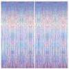 2 Pack Birthday Door Streamers Tinsel Foil Fringe Curtains Party Decorations for Women Foil Fringe Backdrop Kpop Photo Booth Props for Engagement Bridal Shower Bachelorette Baby Shower Wedding view 1