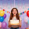 2 Pack Birthday Door Streamers Tinsel Foil Fringe Curtains Party Decorations for Women Foil Fringe Backdrop Kpop Photo Booth Props for Engagement Bridal Shower Bachelorette Baby Shower Wedding view 3