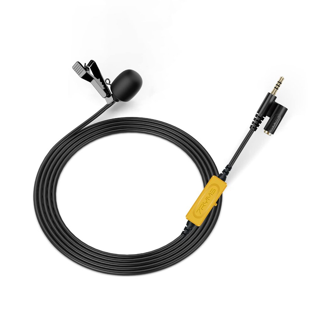 HVOISGV Lavalier Microphone, S.LAV 01 Multi-Functional Lavalier Microphone Omnidirectional Clip-On Lapel Mic 3.5Mm TRRS Plug with Monitoring Headphone,2.5m