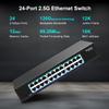 24 Port 2.5Gb Ethernet Switch Unmanaged, NICGIGA 24 Port 2.5G Network Switch, Plug & Play, Desktop or 19-inch Rack Mount, Fanless Metal Design. view 2