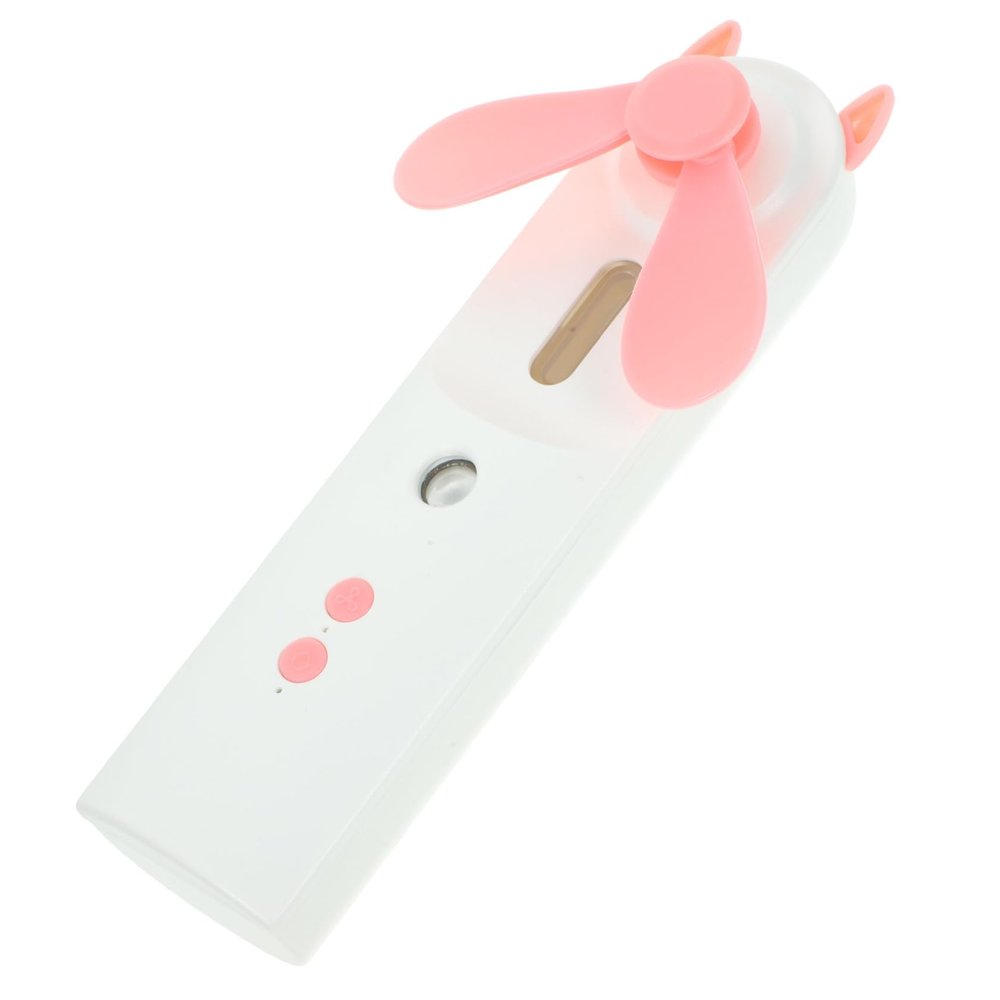 COOLHIYA Rechargeable Mini USB Cooling Fan with Mist Spray Portable Handheld Fan for Travel and Outdoor Use Quiet Personal Cooler in Pink