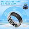 Koepovk Unisex Smart Ring with LED Display, Touch Controls, and Charging Case - Tracks Activity, Sleep, Heart Rate, and Blood Oxygen, IP68 Waterproof (Gold, #12) view 2