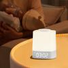 Lyridz LED Nursery Night Light with Clock, Rechargeable Table Lamp, White view 1