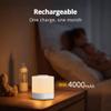 Lyridz LED Nursery Night Light with Clock, Rechargeable Table Lamp, White view 4