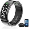 Koepovk Unisex Smart Ring with LED Display, Touch Controls, and Charging Case - Tracks Activity, Sleep, Heart Rate, and Blood Oxygen, IP68 Waterproof (Black, #9) view 1