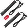 2Pack Metal Wall Mount Power Strip, Mountable Power Outlet with 6 AC Outlets, Aluminum Alloy Mount Power Socket with Switch, 15 FT SJT 3/C 14AWG Power Cord, 15A 125V 1875W (6AC) view 1