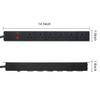 2Pack Metal Wall Mount Power Strip, Mountable Power Outlet with 6 AC Outlets, Aluminum Alloy Mount Power Socket with Switch, 15 FT SJT 3/C 14AWG Power Cord, 15A 125V 1875W (6AC) view 2