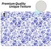 AdorableWhimsy Chinoiserie Printed for iPad (A16) 11th Gen 2025 11 Inch/iPad 10th Gen 2022 10.9 Inch with Pencil Holder Blue Flower Floral Pattern Leather Cover Multiple Viewing Stand Folio Case view 2