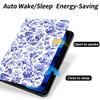 AdorableWhimsy Chinoiserie Printed for iPad (A16) 11th Gen 2025 11 Inch/iPad 10th Gen 2022 10.9 Inch with Pencil Holder Blue Flower Floral Pattern Leather Cover Multiple Viewing Stand Folio Case view 4
