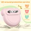 4 Pack Compatible with Apple AirTag Holder for Kids,Silicone Cute Air tag Tracker Bracket with Rotating Locking Pin Anti Lost for Luggage, and Clothing (Black/White/Light Purple/Rose Pink) view 2