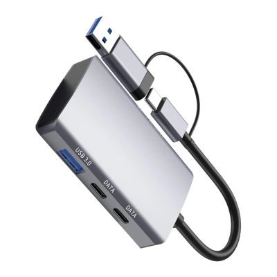 5 Port USB C Adapter Multiports Fast Speed Data Transfer Memory Card Reader For Laptop Tablets Expansion Compactly USB C For Business