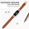EVPLNT Slim Leather Bands Compatible with fitbit inspire 3 bands, Charms, Feminine Design for fitbit inspire 3 (Brown/Gold) view 2