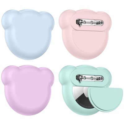 Beydoa for Airtag Holder for Kids 4 Pack Compatible with Apple AirTag, Silicone Cute Air tag Tracker Bracket with Rotating Locking Pin Anti Lostfor Children, Elderly, Luggage, Clothing, Collar