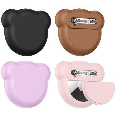 4 Pack Compatible with Apple AirTag Holder for KidsSilicone Cute Air tag Tracker Bracket with Rotating Locking Pin Anti Lostfor Children, Elderly, Luggage, and Clothing