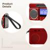 Rechargeable Portable Radio, Compact Fm Radio with Wireless USB & Tf Card Support, HiFi Bass, Perfect for Travel, Garden, Bathroom Use view 2