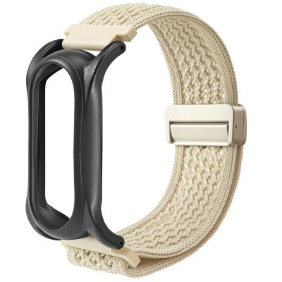 Adjustable Soft Woven Nyon Wristband + Protective Case Base fits for PLAUD NotePin AI Voice Recorder,Upgraded 18mm Pin Quick Release Notepin Strap for Easy Band Replacement,White