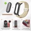 Adjustable Soft Woven Nyon Wristband + Protective Case Base fits for PLAUD NotePin AI Voice Recorder,Upgraded 18mm Pin Quick Release Notepin Strap for Easy Band Replacement,White view 2