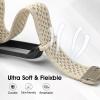 Adjustable Soft Woven Nyon Wristband + Protective Case Base fits for PLAUD NotePin AI Voice Recorder,Upgraded 18mm Pin Quick Release Notepin Strap for Easy Band Replacement,White view 4