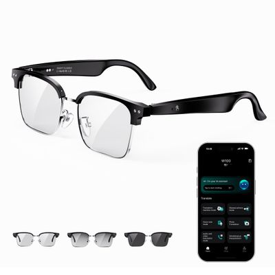 AI Smart Glasses for Women and Men, Bluetooth Sunglasses with Chat GPT and 164 Languages , Translation Glasses with Color-Change Lens, Music Playback & Hands-Free Calls, UV & Blue Light Protection