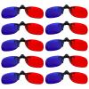 Rectangular Design 3D Glasses, 10 Pcs Clip-On Red Blue, Vision and Strabismus Enhancement for Amblyopia Correction, Computer Tv 3D Viewing Compatible with view 1