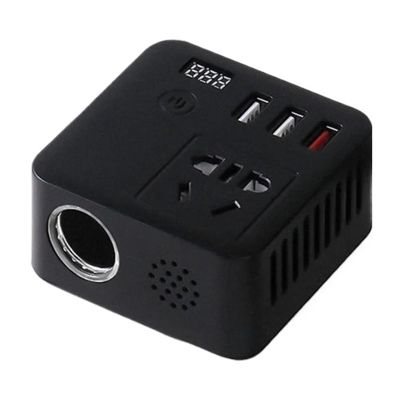 150W Car Power Inverter 12V Digital Converter Auto Charger Converter Adapter Modified Sine Wave Universal Socket(12V (Black))