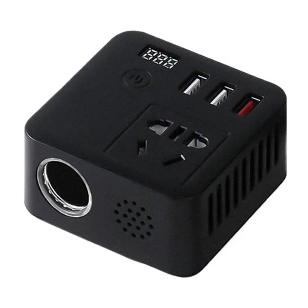 150W Car Power Inverter 12V Digital Converter Auto Charger Converter Adapter Modified Sine Wave Universal Socket(12V (Black))