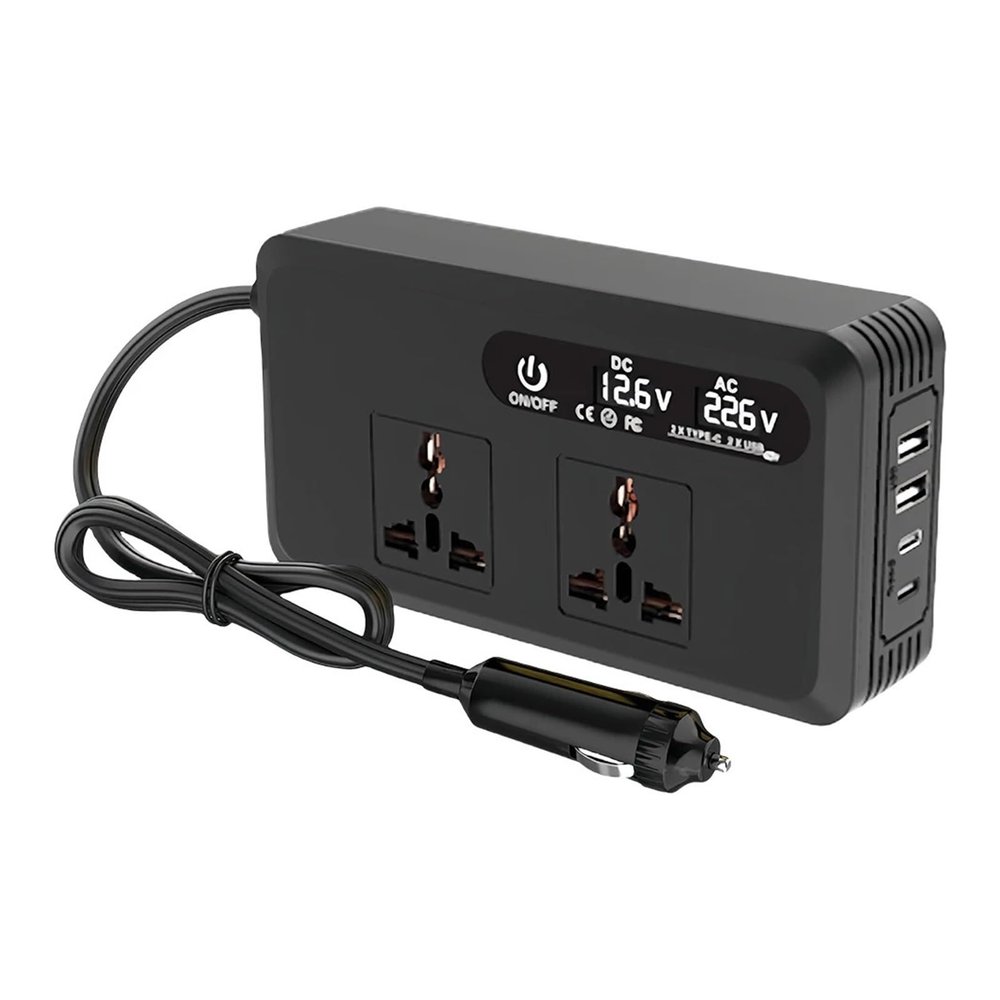 200W Car Power Inverter DC 12V to AC Auto Inversor Converter Portable Power Converter for Vehicles Camping Road Trip
