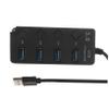 COOLHIYA USB Hub Data Splitter with Independent Control Portable Multifunction Expansion Adapter for Laptop and Computer LED Indicator Overcurrent Protection Cable view 1