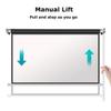16:9/4:3 Wall Mounted Projector Screen Pull Down, 72/84 in Home Theater Projection Screen Manual Drop Down for Movie Nights Backyards Pool Party(84in 16:9) view 4