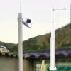 Dome Security Camera Pole 8 ft 10 ft 13 ft 20 ft Tall, Extension Surveillance Pole for Outside/Corner, Segmented Structure CCTV Pole White(Single Gun,5.0 m (16.4 ft))