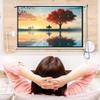 60/100in Projector Screen Manual Pull Down, 16:9/4:3 Wall Mounted Movie Screen, Projection Screen for Office Home Theater(84in 4:3) view 2