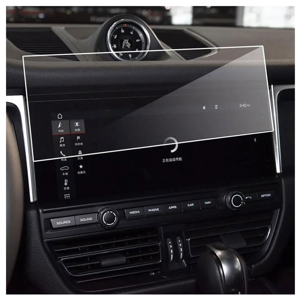 TDSGYDS Car GPS Navigation Protective Film for Macan 95B 2019 2020 2021 2022 2023, Waterproof Tempered Glass Screen Protector Anti Scratch Glare Finger Print Accessories