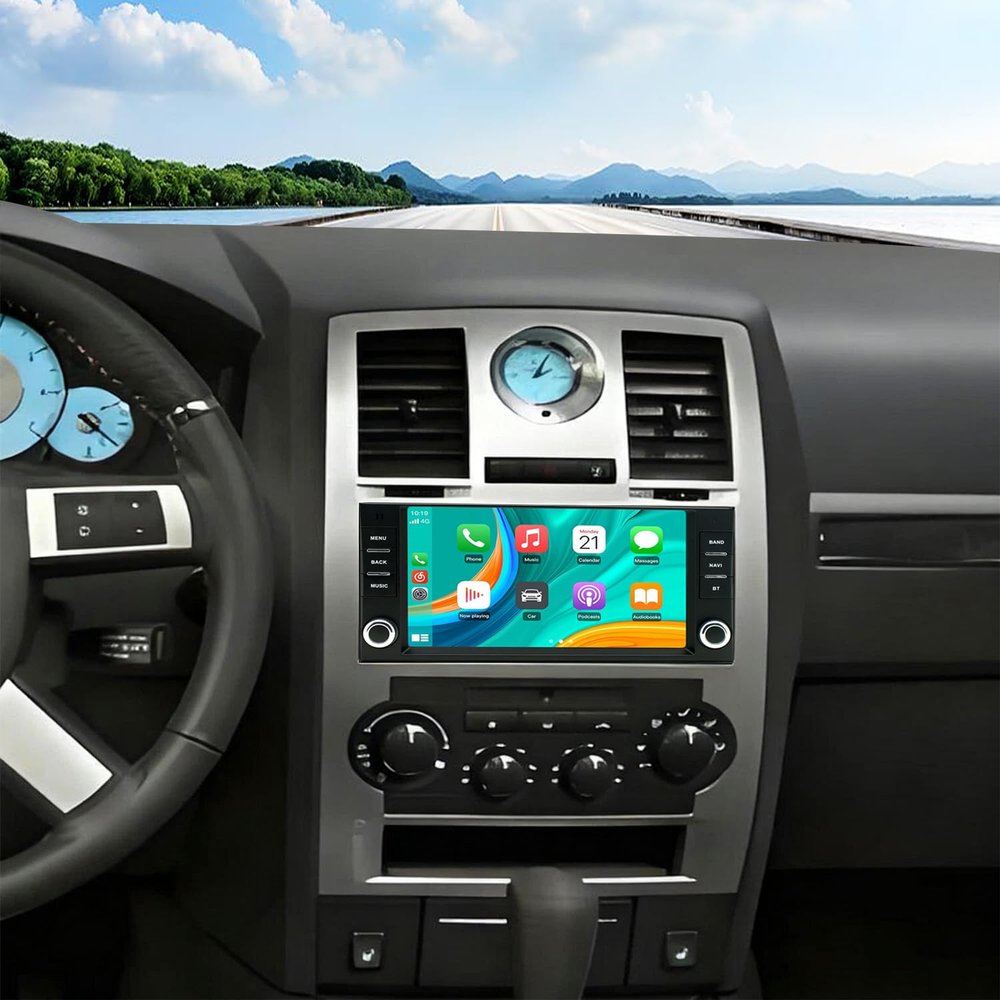 Surakey Car Stereo Radio for Chrysler 300 300C 2007-2010 Android 13 with CarPlay Wireless Android Auto, 7inch Touchscreen WiFi GPS Mirror Link Bluetooth FM SWC + AHD Backup Camera/Microphone 2+32G