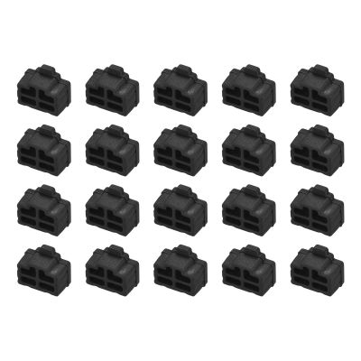 DMiotech 20 Pack 12x8.3mm RJ45 Silicone Ethernet Hub Port Anti-Dust Plugs Protector Stopper Cap Cover, Black