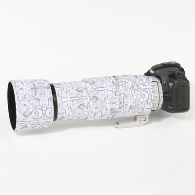 CHASING BIRDS Lens Camouflage Waterproof Coat for FUJIFILM XF 100-400mm F4.5-5.6 R LM OIS WR Rainproof Lens Protective Cover Version III (Electric White, with 1.4X and 2.0X TC)