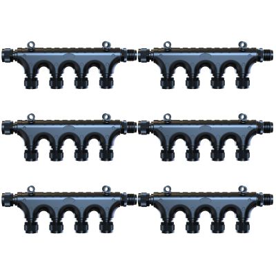 10-Pack 6-Port T-Connector for NMEA 2000 Network (Black)