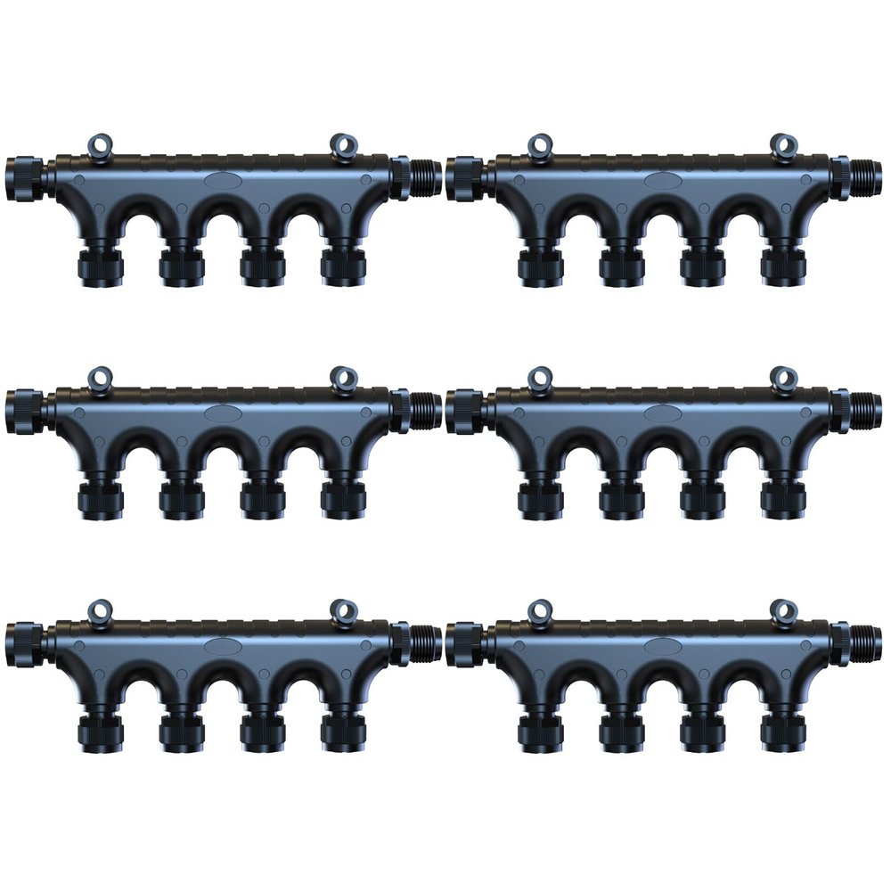 10-Pack 6-Port T-Connector for NMEA 2000 Network (Black)