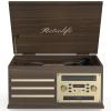 Vinyl Record Player 10-in-1 Music Center Turntable Built-in Speakers Support 3 Speed BT Wireless Input/Output AM/FM Radio CD Cassette Tape Player Aux RCA Auto Stop Vinyl Recording to USB/TF Card Brown view 1