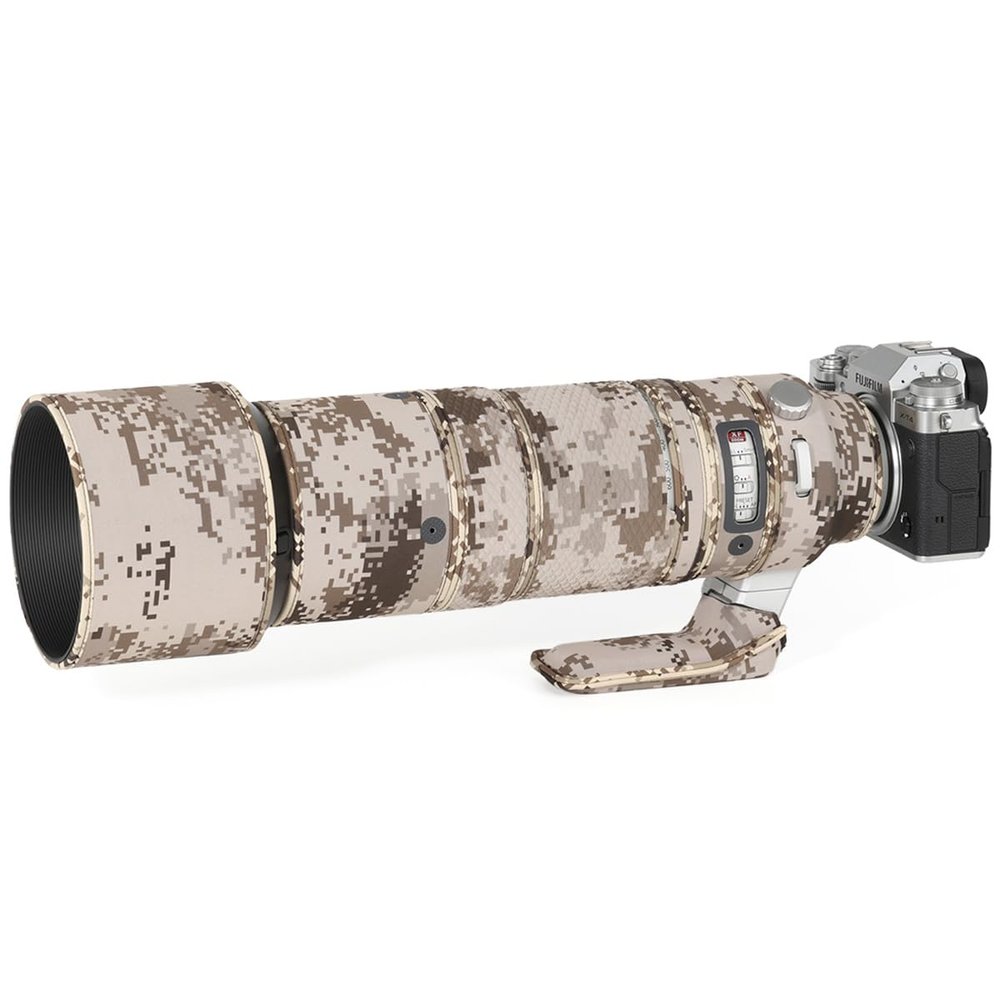 CHASING BIRDS Lens Camouflage Waterproof Coat for FUJIFILM XF 150-600mm F5.6-8 R LM OIS WR Rainproof Lens Protective Cover Version IV (Brown Grid, with 1.4X and 2.0X TC)