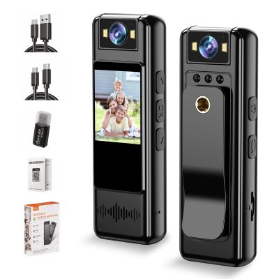 Fatonio Mini Body Camera with Audio And Video Recording, 1080P Police Action Body Camera with Memory Card Body Worn Cam,Premium Portable Wearable Patrol Camcorder for Work Records,Guard (128GB)